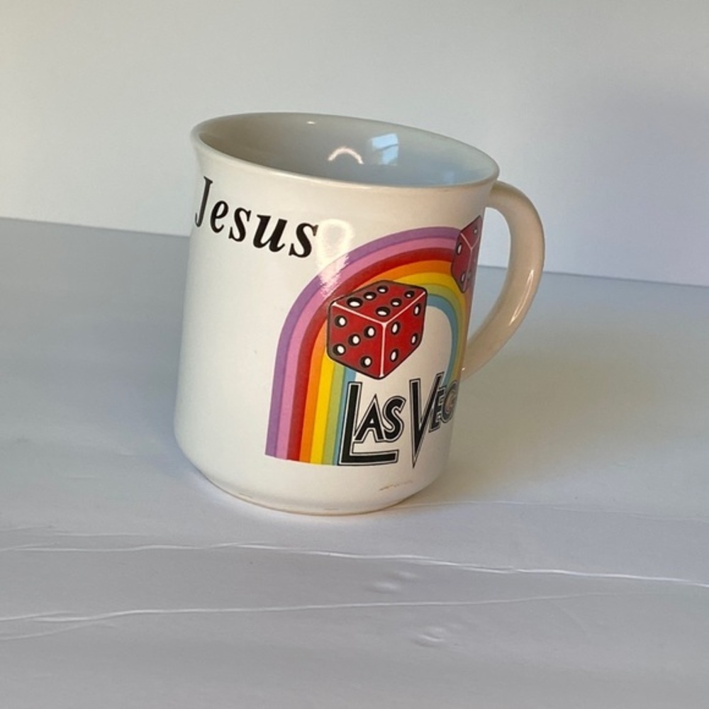 Vintage Las Vegas Jesus Rainbow Mug